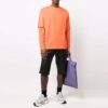 Camiseta de hombre Off-White FW21 con logo, cuello redondo, estampado, manga larga y corte holgado, color naranja