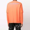Camiseta de hombre Off-White FW21 con logo, cuello redondo, estampado, manga larga y corte holgado, color naranja
