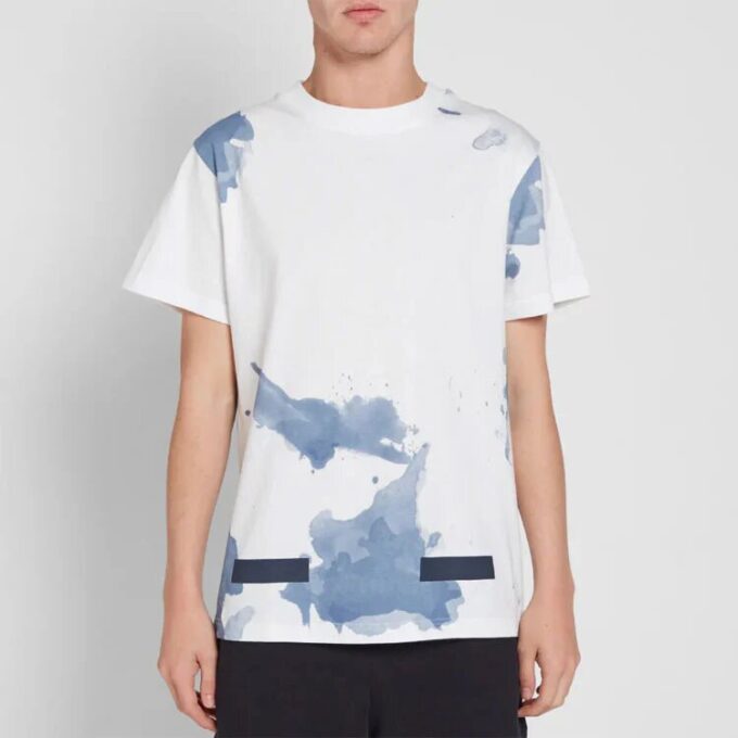Camiseta de manga corta blanca Splash Ink