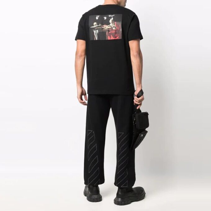 Camiseta de manga corta Caravaggio Arrow de Off-White para hombre, de color liso, en negro