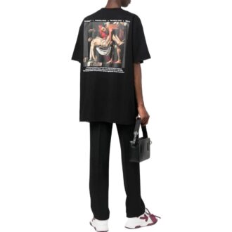 Camiseta de manga corta «Caravaggio Deposition Over» «Negro»