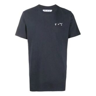 Camiseta de manga corta con aplique de logotipo FW20 para hombre, gris/blanco