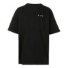Camiseta de manga corta con cuello redondo y corte holgado, con estampado del logotipo, en negro