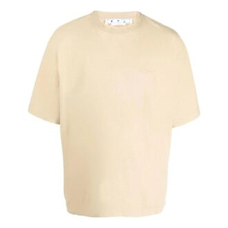 Camiseta de manga corta con cuello redondo y rayas Off-White para hombre, color beige Camiseta de manga corta con cuello redondo y rayas Off-White para hombre, color beige