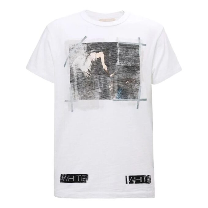 Camiseta de manga corta con estampado, color blanco