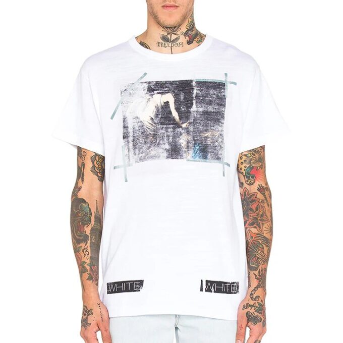 Camiseta de manga corta con estampado, color blanco