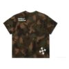 Camiseta de manga corta con estampado de camuflaje y cuello redondo oversize