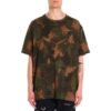 Camiseta de manga corta con estampado de camuflaje y cuello redondo oversize