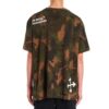 Camiseta de manga corta con estampado de camuflaje y cuello redondo oversize