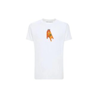 Camiseta de manga corta con estampado de esqueleto y logotipo, color blanco Camiseta de manga corta con estampado de esqueleto y logotipo, color blanco