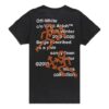 Camiseta de manga corta con estampado de flecha delgada y pictograma bordado, versión estándar, negro