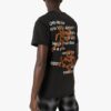 Camiseta de manga corta con estampado de flecha delgada y pictograma bordado, versión estándar, negro