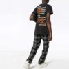Camiseta de manga corta con estampado de flecha delgada y pictograma bordado, versión estándar, negro