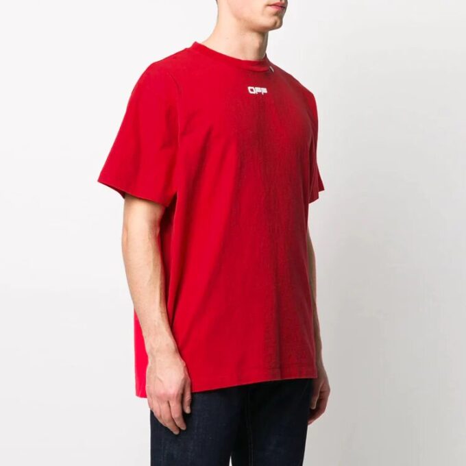 Camiseta de manga corta con estampado de flecha roja