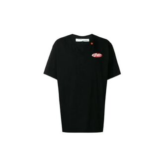 Camiseta de manga corta con estampado de flecha roja SS19 para hombre, color negro Camiseta de manga corta con estampado de flecha roja SS19 para hombre, color negro