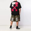 Camiseta de manga corta con estampado de flecha roja SS19 para hombre, color negro