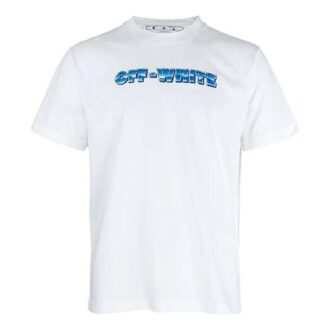 Camiseta de manga corta con estampado de flecha y logotipo, colección primavera-verano 2022, color blanco Camiseta de manga corta con estampado de flecha y logotipo, colección primavera-verano 2022, color blanco