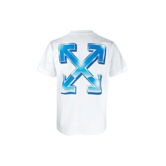 Camiseta de manga corta con estampado de flecha y logotipo, colección primavera-verano 2022, color blanco Camiseta de manga corta con estampado de flecha y logotipo, colección primavera-verano 2022, color blanco
