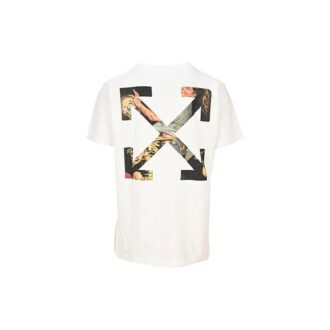 Camiseta de manga corta con estampado de flechas, color blanco Camiseta de manga corta con estampado de flechas, color blanco