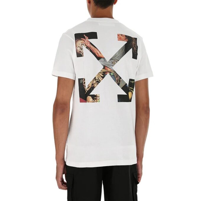 Camiseta de manga corta con estampado de flechas, color blanco