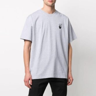 Camiseta de manga corta con estampado de flechas, corte holgado, gris Camiseta de manga corta con estampado de flechas, corte holgado, gris