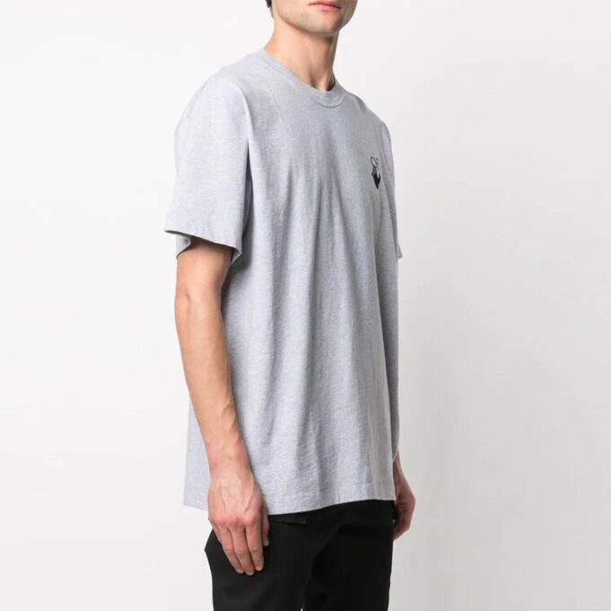 Camiseta de manga corta con estampado de flechas, corte holgado, gris