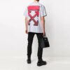 Camiseta de manga corta con estampado de flechas, corte holgado, gris