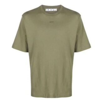 Camiseta de manga corta con estampado de flechas de goma, versión entallada, color verde, colección primavera-verano 2021