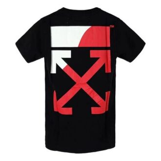 Camiseta de manga corta con estampado de flechas en la espalda, color negro Camiseta de manga corta con estampado de flechas en la espalda, color negro