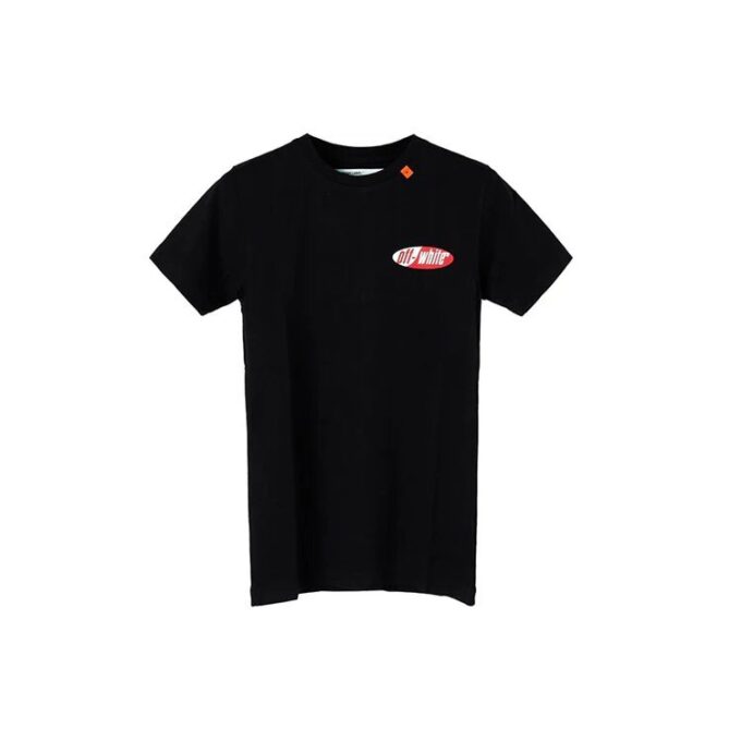 Camiseta de manga corta con estampado de flechas en la espalda, color negro