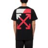 Camiseta de manga corta con estampado de flechas en la espalda, color negro