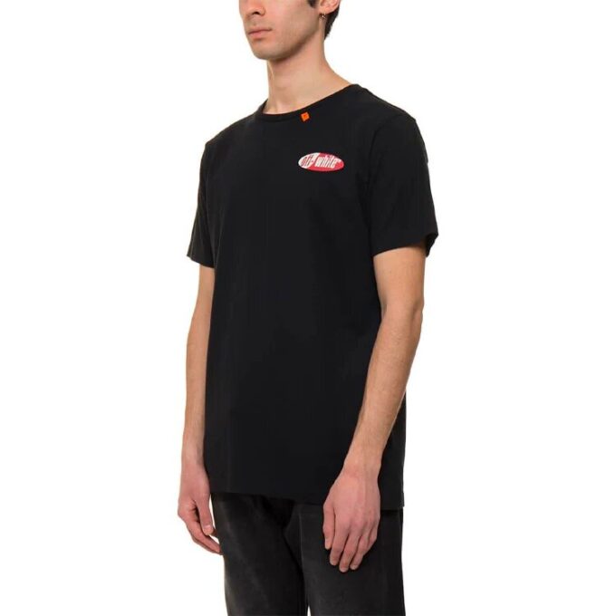 Camiseta de manga corta con estampado de flechas en la espalda, color negro