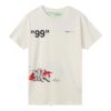Camiseta de manga corta con estampado de grafitis, color blanco