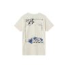 Camiseta de manga corta con estampado de grafitis, color blanco