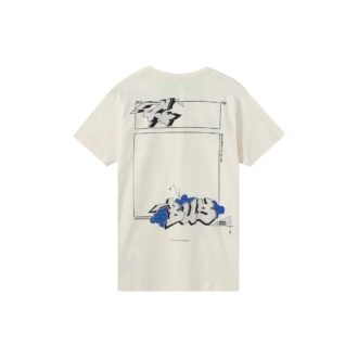 Camiseta de manga corta con estampado de grafitis, color blanco Camiseta de manga corta con estampado de grafitis, color blanco