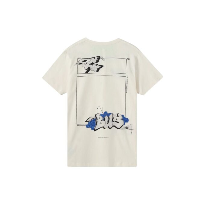 Camiseta de manga corta con estampado de grafitis, color blanco