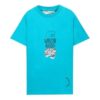 Camiseta de manga corta con estampado de letras, azul