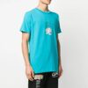 Camiseta de manga corta con estampado de letras, azul