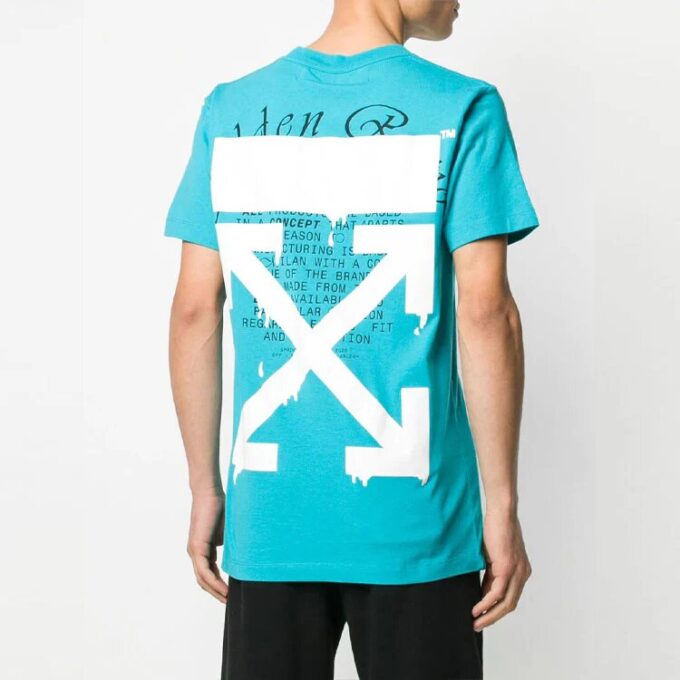 Camiseta de manga corta con estampado de letras, azul