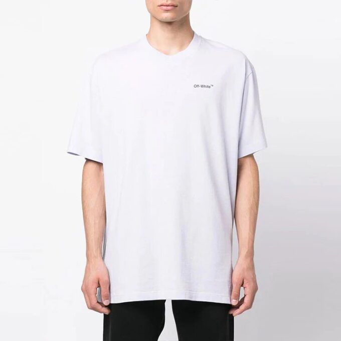 Camiseta de manga corta con estampado de logotipo alfabético FW22 «Morado claro»