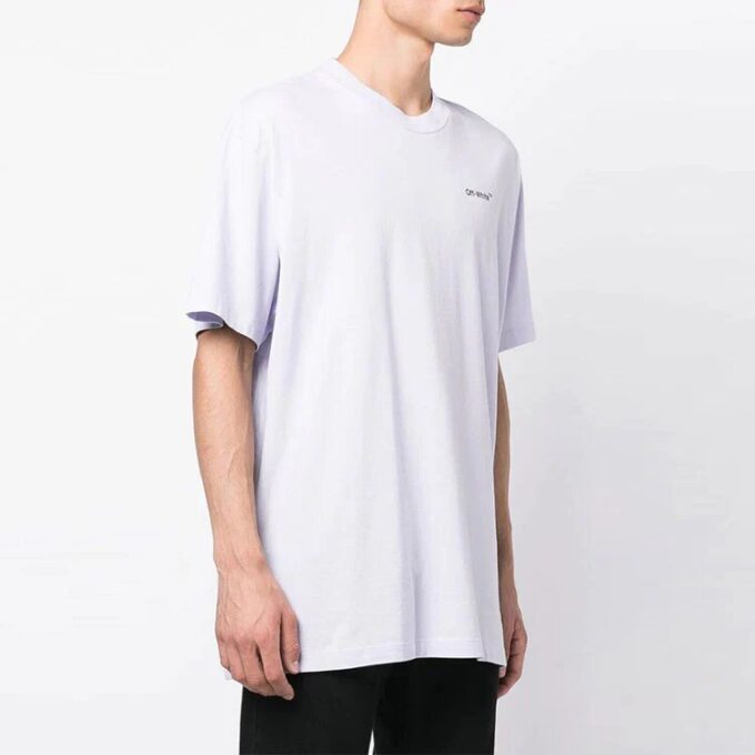 Camiseta de manga corta con estampado de logotipo alfabético FW22 «Morado claro»