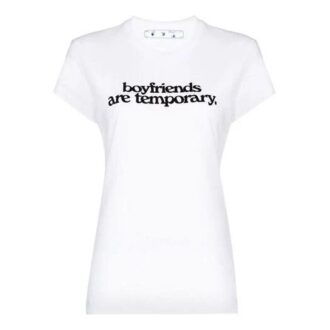 Camiseta de manga corta con estampado de logotipo con eslogan alfabético en blanco roto, corte ajustado, color blanco