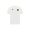 Camiseta de manga corta con estampado de manzana, corte holgado, para hombre, color blanco