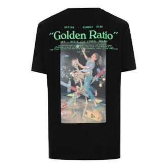 Camiseta de manga corta con estampado de personaje esquelético, versión estándar, negro Camiseta de manga corta con estampado de personaje esquelético, versión estándar, negro