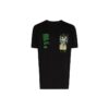 Camiseta de manga corta con estampado de personaje esquelético, versión estándar, negro