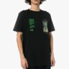 Camiseta de manga corta con estampado de personaje esquelético, versión estándar, negro