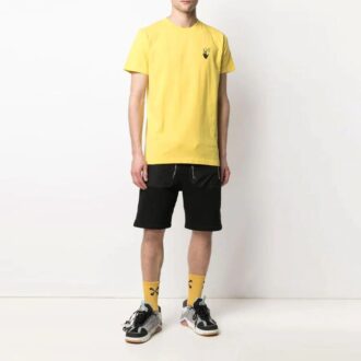 Camiseta de manga corta con estampado del logotipo de la temporada primavera-verano 2021, versión estándar, color amarillo