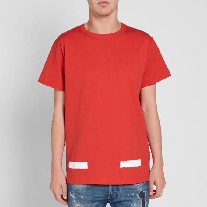 Camiseta de manga corta con estampado diagonal cepillado
