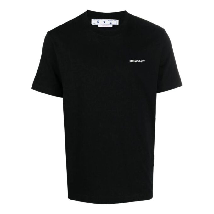 Camiseta de manga corta con estampado en la espalda Off-White para hombre, colección primavera-verano 2022, color negro