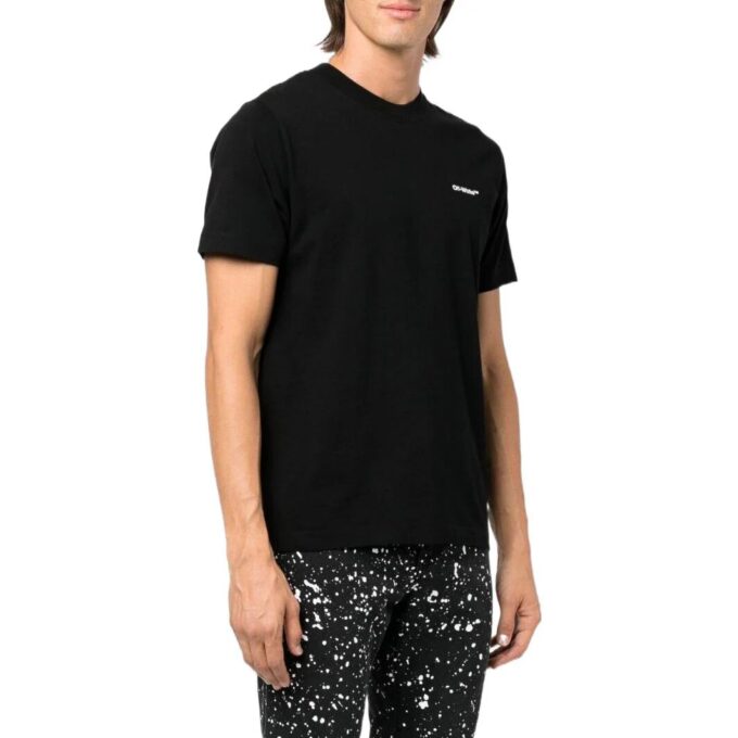Camiseta de manga corta con estampado en la espalda Off-White para hombre, colección primavera-verano 2022, color negro